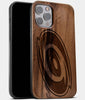 Best Wood Carolina Hurricanes iPhone 13 Pro Max Case | Custom Carolina Hurricanes Gift | Walnut Wood Cover - Engraved In Nature