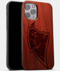 Best Wood Carolina Panthers iPhone 13 Pro Max Case | Custom Carolina Panthers Gift | Mahogany Wood Cover - Engraved In Nature