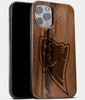 Best Wood Carolina Panthers iPhone 13 Pro Max Case | Custom Carolina Panthers Gift | Walnut Wood Cover - Engraved In Nature