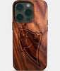 Eco-friendly Carolina Panthers iPhone 14 Pro Case - Carved Wood Custom Carolina Panthers Gift For Him - Monogrammed Personalized iPhone 14 Pro Cover By Engraved In Nature