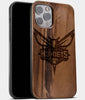 Best Wood Charlotte Hornets iPhone 13 Pro Max Case | Custom Charlotte Hornets Gift | Walnut Wood Cover - Engraved In Nature