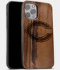 Best Wood Chicago Bears iPhone 13 Pro Max Case | Custom Chicago Bears Gift | Walnut Wood Cover - Engraved In Nature