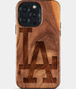 Eco-friendly Classic Los Angeles Dodgers iPhone 15 Pro Max Case. Dodgers 2025 World Series Cases. Carved Wood Custom Los Angeles Dodgers Gift For Him - Monogrammed Personalized iPhone 15 Pro Max Cover By Engraved In Nature