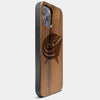 Best Wood Columbus Blue Jackets iPhone 13 Pro Max Case | Custom Columbus Blue Jackets Gift | Walnut Wood Cover - Engraved In Nature