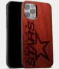Best Wood Dallas Stars iPhone 13 Pro Case | Custom Dallas Stars Gift | Mahogany Wood Cover - Engraved In Nature