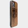 Best Wood FC Barcelona iPhone 13 Pro Max Case | Custom FC Barcelona Gift | Walnut Wood Cover - Engraved In Nature