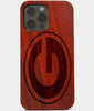 Carved Wood Green Bay Packers iPhone 13 Pro Max Case | Custom Green Bay Packers Gift, Birthday Gift | Personalized Mahogany Wood Cover, Gifts For Him, Monogrammed Gift For Fan | by Engraved In Nature