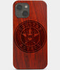 Carved Wood Houston Astros iPhone 13 Case | Custom Houston Astros Gift, Birthday Gift | Personalized Mahogany Wood Cover, Gifts For Him, Monogrammed Gift For Fan | by Engraved In Nature