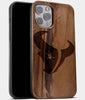 Best Wood Houston Texans iPhone 13 Pro Max Case | Custom Houston Texans Gift | Walnut Wood Cover - Engraved In Nature