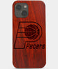 Carved Wood Indiana Pacers iPhone 13 Case | Custom Indiana Pacers Gift, Birthday Gift | Personalized Mahogany Wood Cover, Gifts For Him, Monogrammed Gift For Fan | by Engraved In Nature