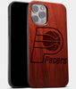 Best Wood Indiana Pacers iPhone 13 Pro Max Case | Custom Indiana Pacers Gift | Mahogany Wood Cover - Engraved In Nature