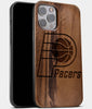 Best Wood Indiana Pacers iPhone 13 Pro Max Case | Custom Indiana Pacers Gift | Walnut Wood Cover - Engraved In Nature