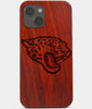 Carved Wood Jacksonville Jaguars iPhone 13 Case | Custom Jacksonville Jaguars Gift, Birthday Gift | Personalized Mahogany Wood Cover, Gifts For Him, Monogrammed Gift For Fan | by Engraved In Nature