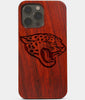 Carved Wood Jacksonville Jaguars iPhone 13 Pro Case | Custom Jacksonville Jaguars Gift, Birthday Gift | Personalized Mahogany Wood Cover, Gifts For Him, Monogrammed Gift For Fan | by Engraved In Nature