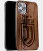 Best Wood Juventus iPhone 13 Pro Max Case | Custom Juventus Gift | Walnut Wood Cover - Engraved In Nature