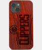 Carved Wood Los Angeles Clippers iPhone 13 Case | Custom LA Clippers Gift, Birthday Gift | Personalized Mahogany Wood Cover, Gifts For Him, Monogrammed Gift For Fan | by Engraved In Nature