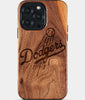 Eco-friendly Los Angeles Dodgers iPhone 15 Pro Max Case. Dodgers 2025 World Series Cases. Carved Wood Custom Los Angeles Dodgers Gift For Him - Monogrammed Personalized iPhone 15 Pro Max Cover By Engraved In Nature