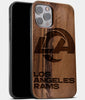Best Wood Los Angeles Rams iPhone 13 Pro Max Case | Custom LA Rams Gift | Walnut Wood Cover - Engraved In Nature