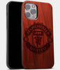 Best Wood Manchester United F.C. iPhone 13 Pro Case | Custom Manchester United F.C. Gift | Mahogany Wood Cover - Engraved In Nature