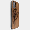 Best Wood Miami Dolphins iPhone 13 Pro Max Case | Custom Miami Dolphins Gift | Walnut Wood Cover - Engraved In Nature