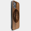 Best Wood Minnesota Timberwolves iPhone 13 Pro Case | Custom Minnesota Timberwolves Gift | Walnut Wood Cover - Engraved In Nature