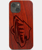 Carved Wood Minnesota Wild iPhone 13 Case | Custom Minnesota Wild Gift, Birthday Gift | Personalized Mahogany Wood Cover, Gifts For Him, Monogrammed Gift For Fan | by Engraved In Nature