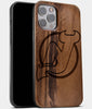 Best Wood New Jersey Devils iPhone 13 Pro Max Case | Custom New Jersey Devils Gift | Walnut Wood Cover - Engraved In Nature