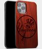 Best Wood New York Yankees iPhone 13 Pro Max Case | CustomClassic NY Yankees Gift | Mahogany Wood Cover - Engraved In Nature