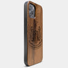 Best Wood Newcastle United F.C. iPhone 13 Pro Max Case | Custom Newcastle United F.C. Gift | Walnut Wood Cover - Engraved In Nature