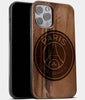 Best Wood Paris Saint Germain F.C. iPhone 13 Pro Max Case | Custom Paris Saint Germain F.C. Gift | Walnut Wood Cover - Engraved In Nature