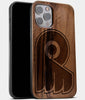 Best Wood Philadelphia Flyers iPhone 13 Pro Case | Custom Philadelphia Flyers Gift | Walnut Wood Cover - Engraved In Nature