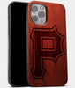 Best Wood Pittsburgh Pirates iPhone 13 Pro Max Case | CustomClassic Pittsburgh Pirates Gift | Mahogany Wood Cover - Engraved In Nature