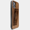 Best Wood Portland Trail Blazers iPhone 13 Pro Max Case | Custom Portland Trail Blazers Gift | Walnut Wood Cover - Engraved In Nature