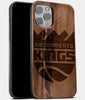 Best Wood Sacramento Kings iPhone 13 Pro Max Case | Custom Sacramento Kings Gift | Walnut Wood Cover - Engraved In Nature