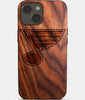 Eco-friendly St Louis Blues iPhone 14 Plus Case - Carved Wood Custom St Louis Blues Gift For Him - Monogrammed Personalized iPhone 14 Plus Cover By Engraved In Nature