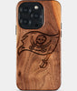 Eco-friendly Tampa Bay Buccaneers iPhone 15 Pro Case - Carved Wood Custom Tampa Bay Buccaneers Gift For Him - Monogrammed Personalized iPhone 15 Pro Cover By Engraved In Nature