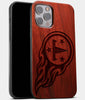 Best Wood Tennessee Titans iPhone 13 Pro Max Case | Custom Tennessee Titans Gift | Mahogany Wood Cover - Engraved In Nature