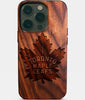 Eco-friendly Toronto Maple Leafs iPhone 14 Pro Case - Carved Wood Custom Toronto Maple Leafs Gift For Him - Monogrammed Personalized iPhone 14 Pro Cover By Engraved In Nature