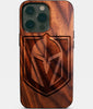 Eco-friendly Vegas Golden Knights iPhone 14 Pro Max Case - Carved Wood Custom Vegas Golden Knights Gift For Him - Monogrammed Personalized iPhone 14 Pro Max Cover By Engraved In Nature