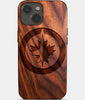 Eco-friendly Winnipeg Jets iPhone 14 Case - Carved Wood Custom Winnipeg Jets Gift For Him - Monogrammed Personalized iPhone 14 Cover By Engraved In Nature