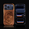 Custom A.C. Milan iPhone 17/17 Pro/17 Pro Max/17 Air Case - Carved Wood A.C. Milan Cover