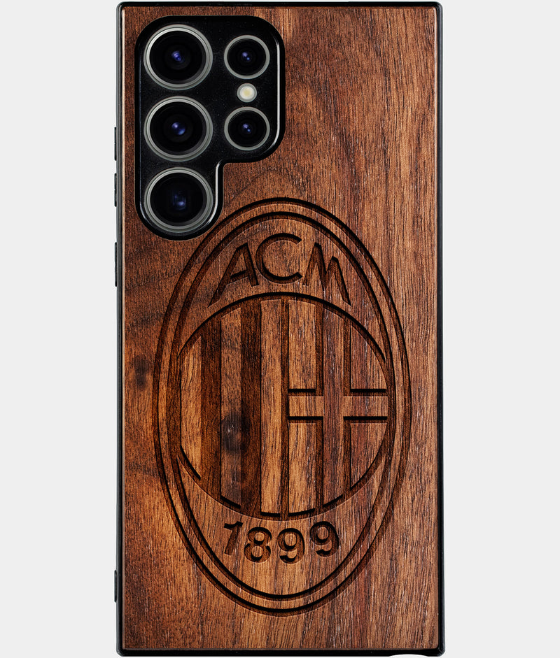 Best Wood A.C. Milan Samsung Galaxy S25 Ultra Case - Custom Engraved Cover - Engraved In Nature
