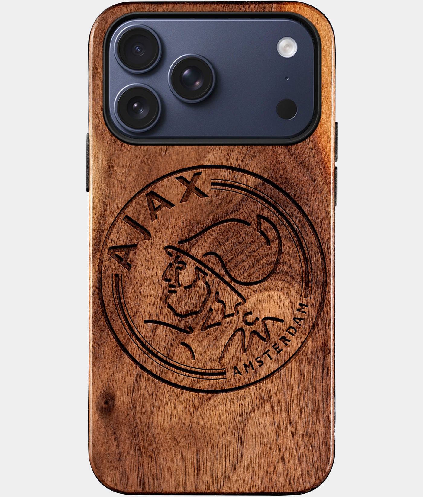 Custom AFC Ajax iPhone 17/17 Pro/17 Pro Max/17 Air Case - Wood AFC Ajax Cover - Eco-friendly AFC Ajax iPhone 17 Case - Carved Wood Custom AFC Ajax Gift For Him - Monogrammed Personalized iPhone 17 Cover By Engraved In Nature
