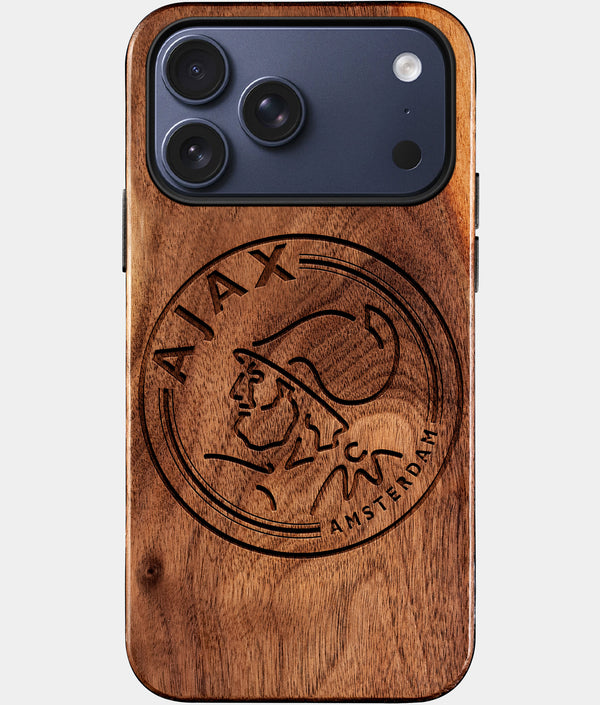 Custom AFC Ajax iPhone 17/17 Pro/17 Pro Max/17 Air Case - Wood AFC Ajax Cover - Eco-friendly AFC Ajax iPhone 17 Case - Carved Wood Custom AFC Ajax Gift For Him - Monogrammed Personalized iPhone 17 Cover By Engraved In Nature