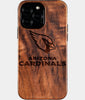 Custom Arizona Cardinals iPhone 16/16 Pro/16 Pro Max/16 Plus Case - Wood Arizona Cardinals Cover - Eco-friendly Arizona Cardinals iPhone 16 Case - Carved Wood Custom Arizona Cardinals Gift For Him - Monogrammed Personalized iPhone 16 Cover By Engraved In Nature