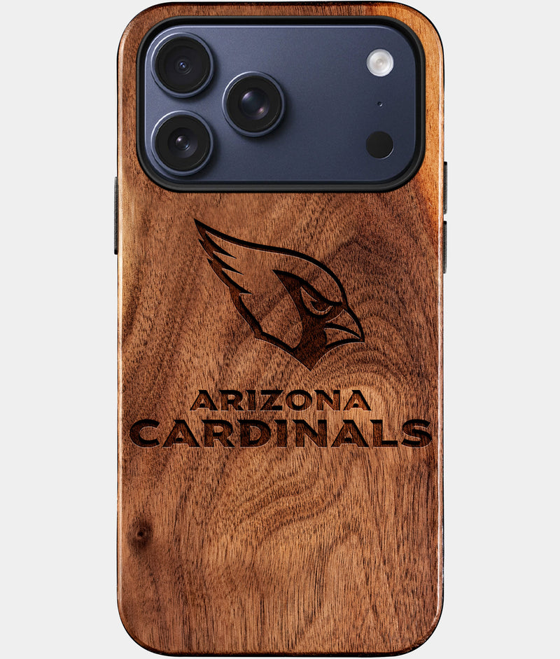 Custom Arizona Cardinals iPhone 17/17 Pro/17 Pro Max/17 Air Case - Wood Arizona Cardinals Cover - Eco-friendly Arizona Cardinals iPhone 17 Case - Carved Wood Custom Arizona Cardinals Gift For Him - Monogrammed Personalized iPhone 17 Cover By Engraved In Nature
