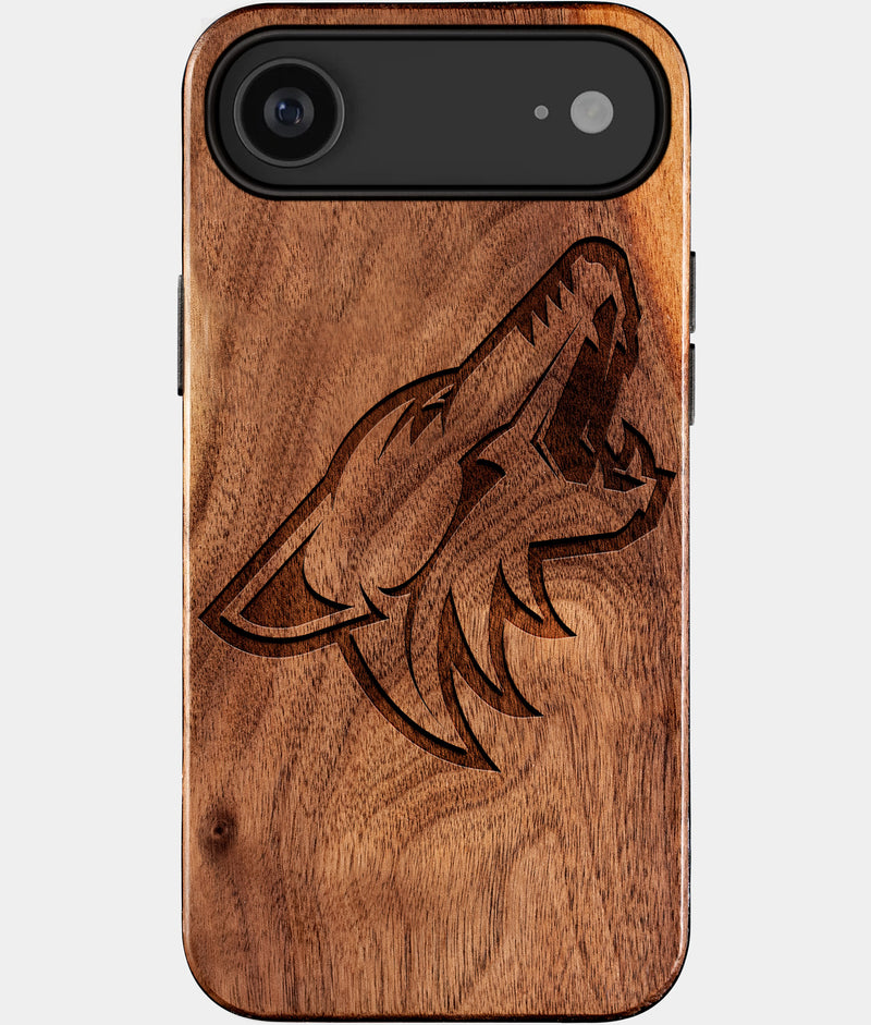Eco-friendly Arizona Coyotes iPhone 17 Air Case - Carved Wood Custom Arizona Coyotes Gift For Him - Monogrammed Personalized iPhone 17 Air Cover By Engraved In Nature