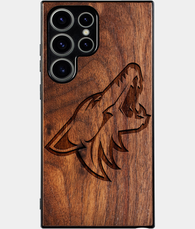 Best Wood Arizona Coyotes Samsung Galaxy S25 Ultra Case - Custom Engraved Cover - Engraved In Nature