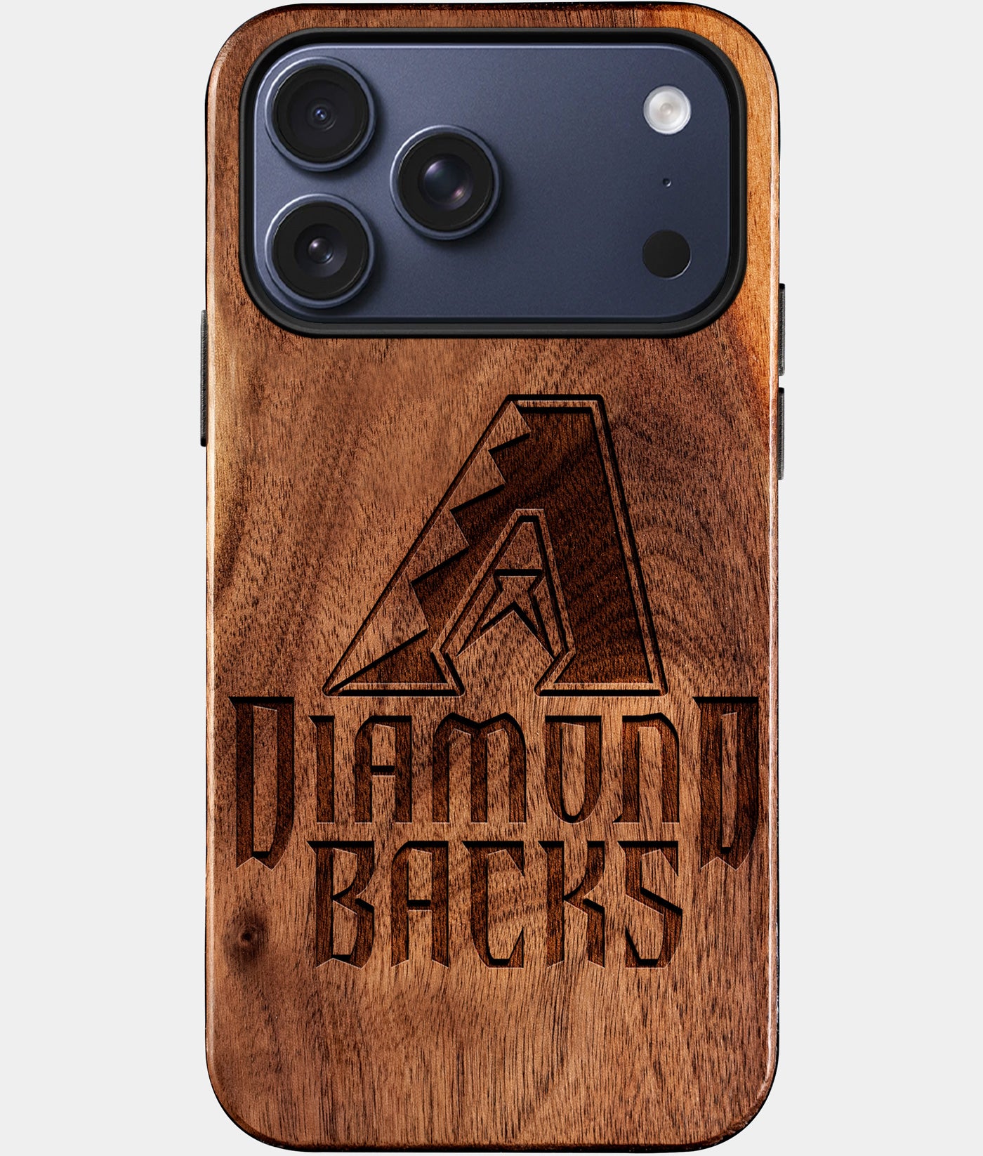 Eco-friendly Arizona Diamondbacks iPhone 17 Pro Max Case - Carved Wood Custom Arizona Diamondbacks Gift For Him - Monogrammed Personalized iPhone 17 Pro Max Cover By Engraved In Nature