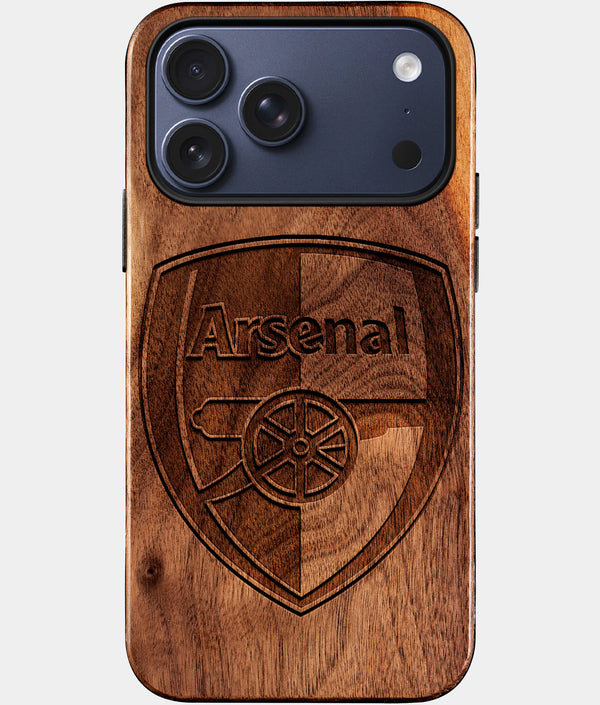Custom Arsenal F.C. iPhone 17/17 Pro/17 Pro Max/17 Air Case - Wood Arsenal FC Cover - Eco-friendly Arsenal FC iPhone 17 Case - Carved Wood Custom Arsenal FC Gift For Him - Monogrammed Personalized iPhone 17 Cover By Engraved In Nature